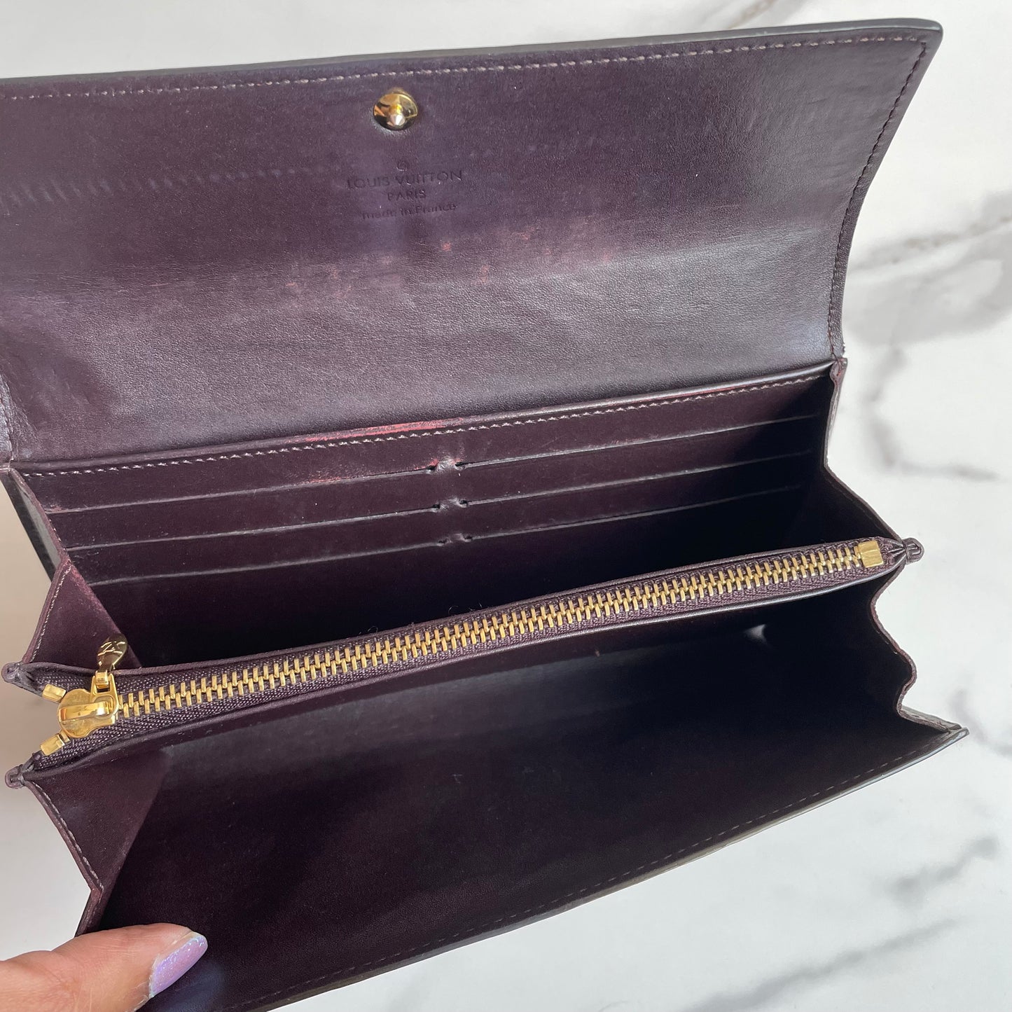 LV Sarah wallet - Amarante Vernis