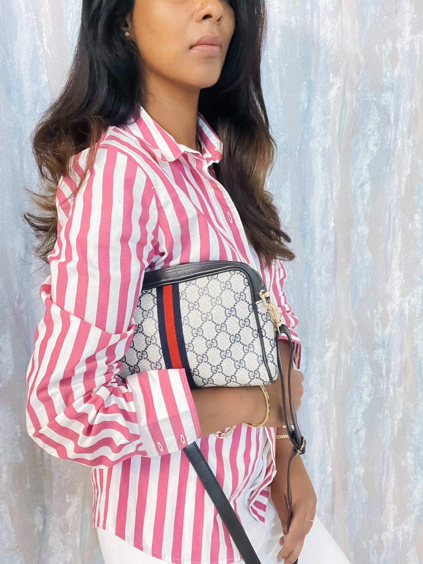 Authentic Gucci GG Clutch reworked as Crossbody