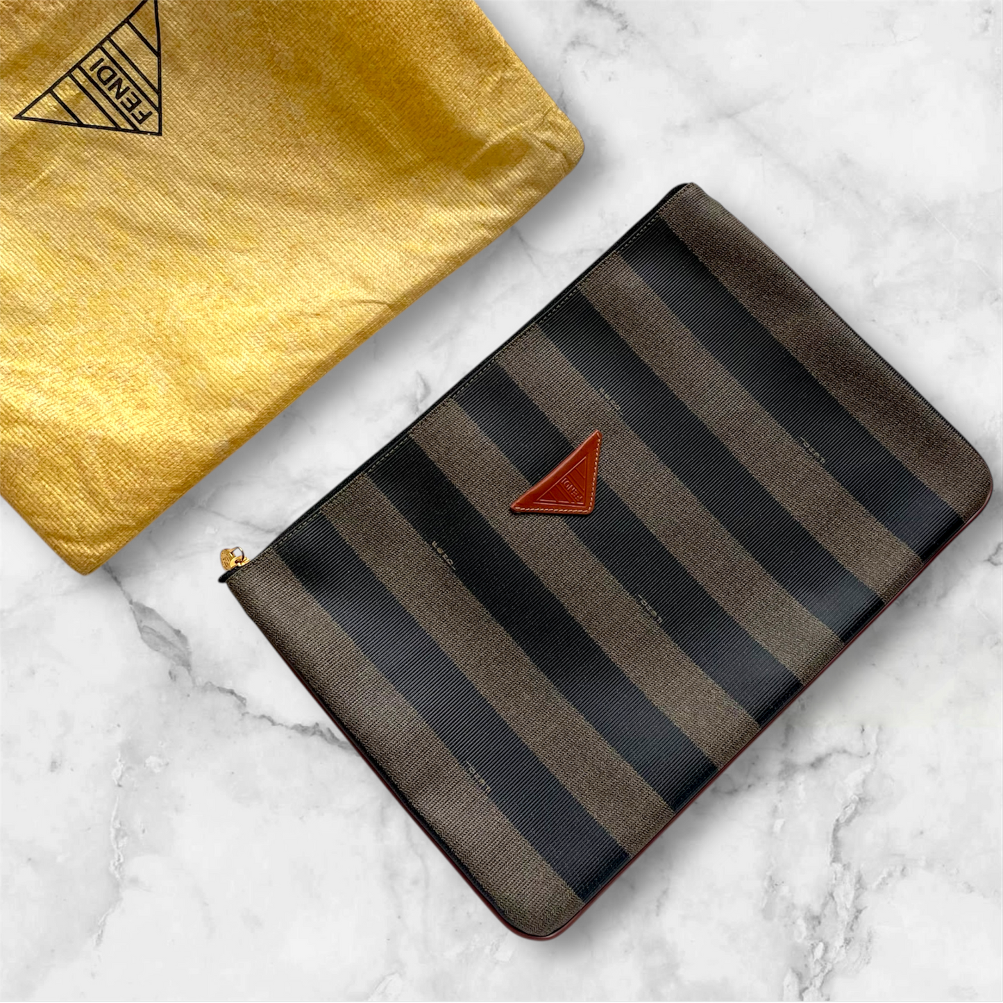 Fendi Pequin Portfolio Clutch