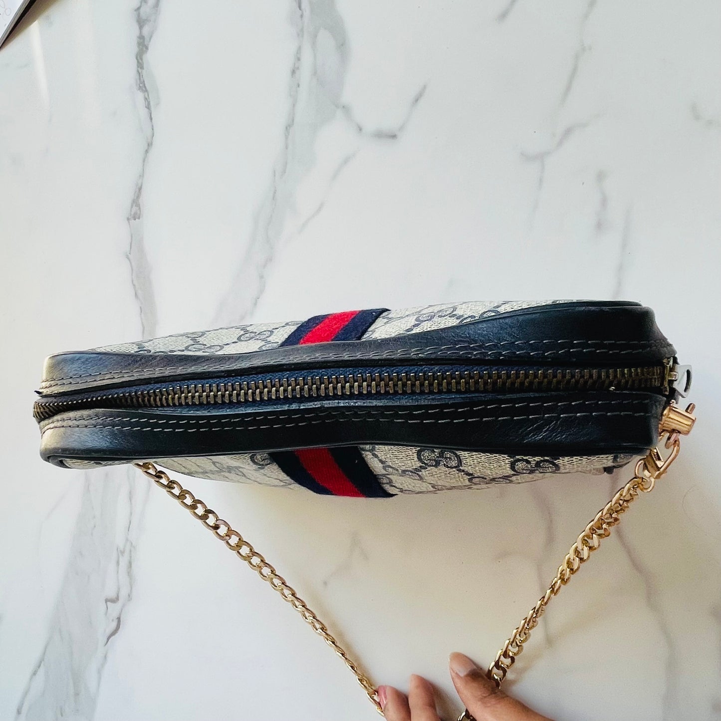Authentic Gucci GG Clutch reworked as Crossbody
