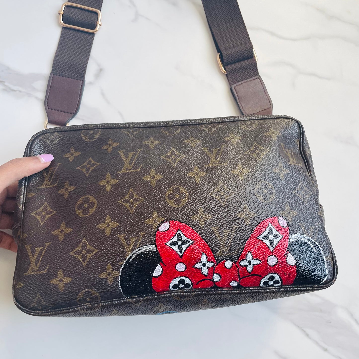 Authentic Louis Vuitton Monogram painted crossbody