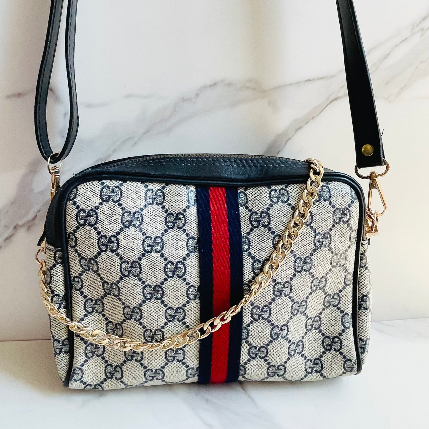 Authentic Gucci GG Clutch reworked as Crossbody