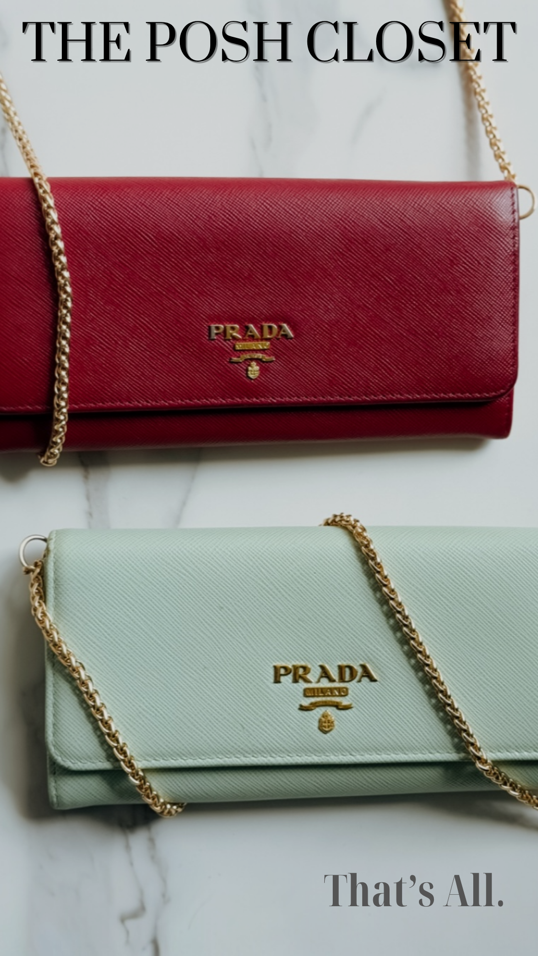 Authentic Prada Saffiano Mint wallet on chain