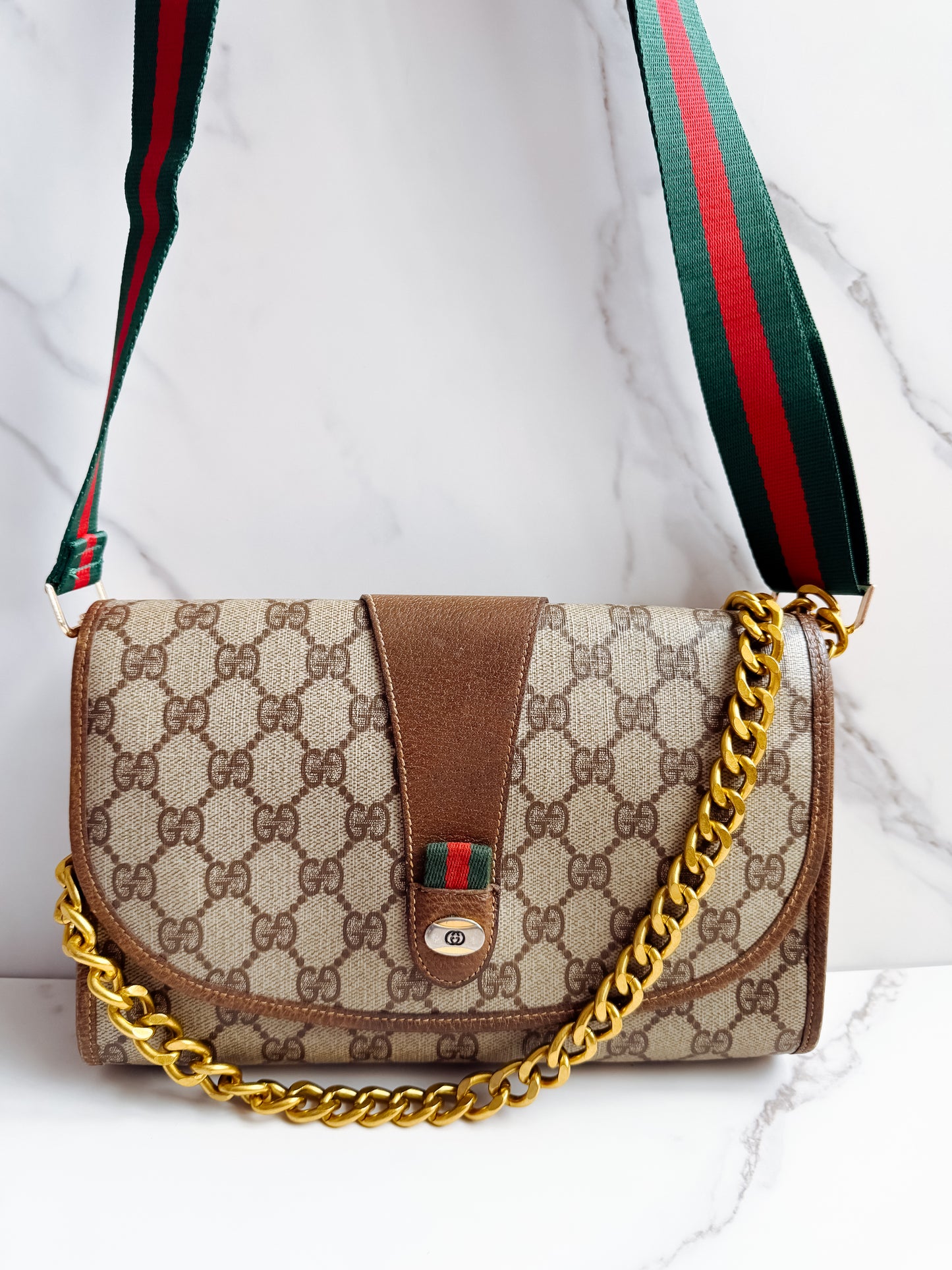 Authentic Gucci Sherry Line vintage Clutch as Crossbody