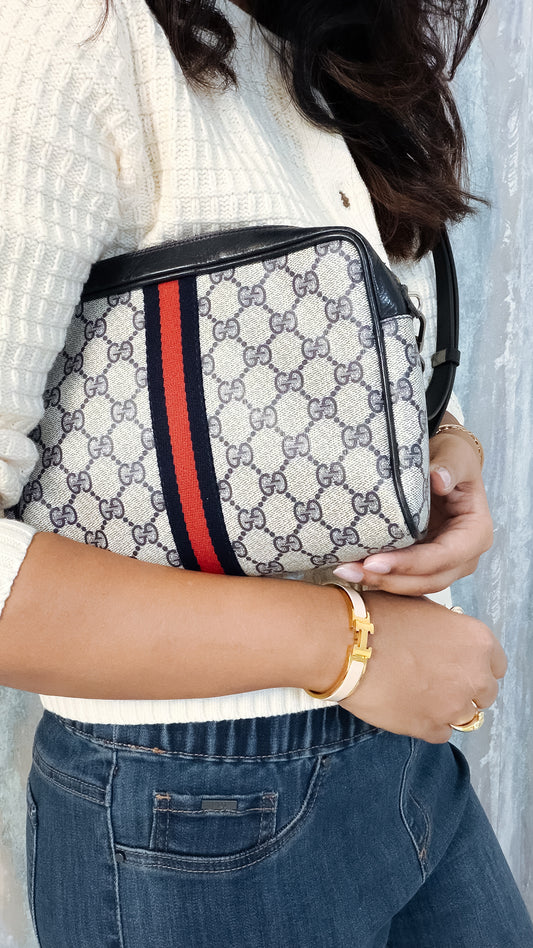 Authentic Gucci GG Sherry Clutch reworked as Crossbody