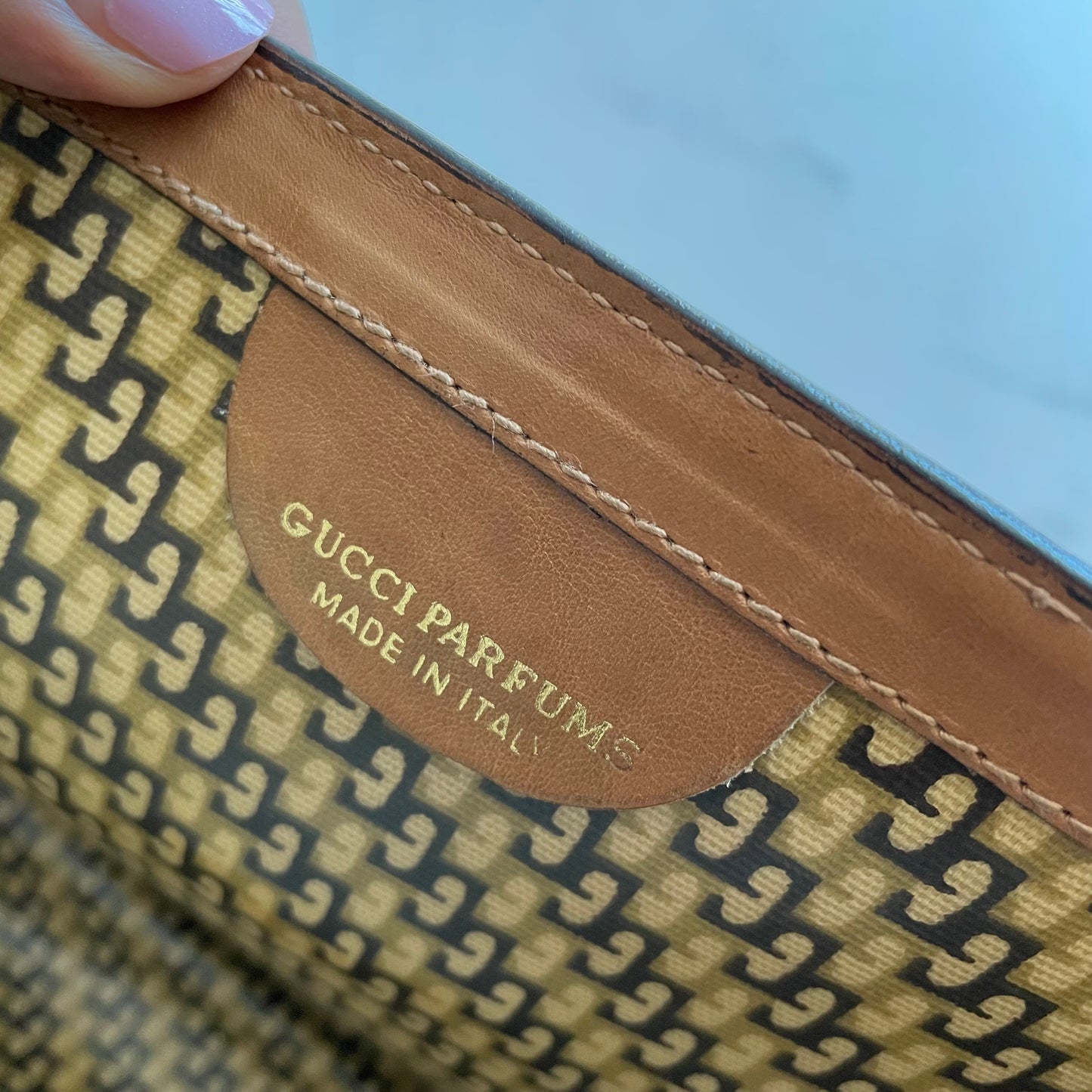 Authentic vintage Gucci suede handbag