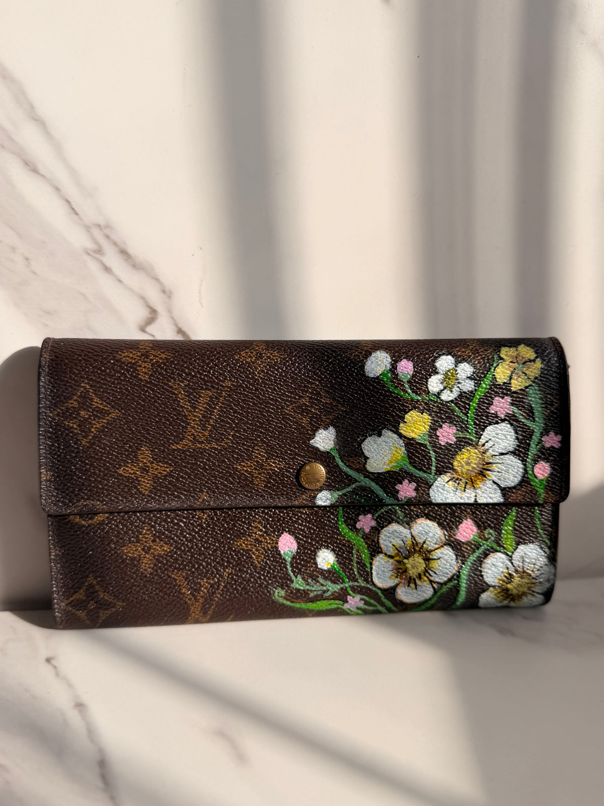 Authentic Louis Vuitton handpainted wallet on strap