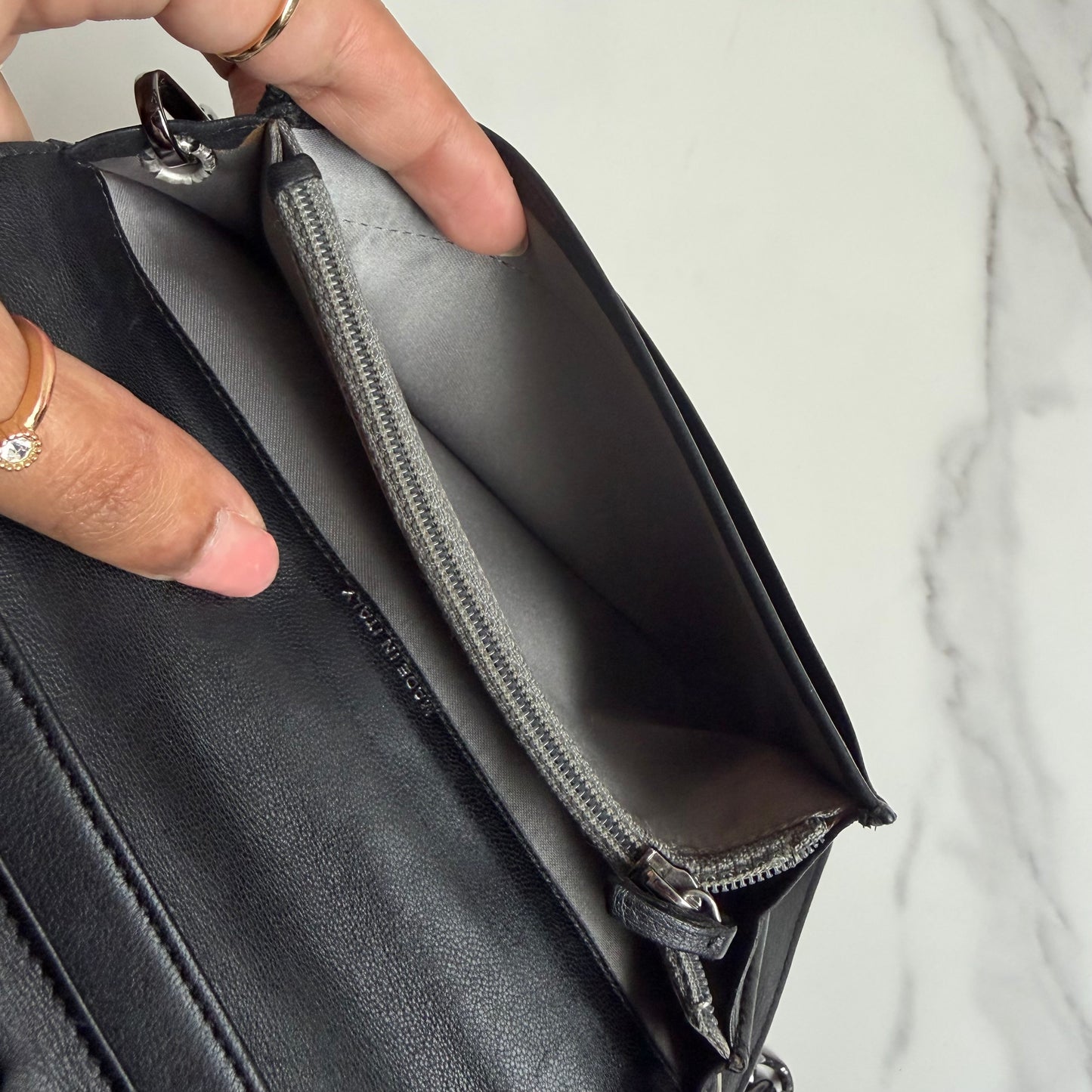 Authentic vintage Chanel Black Leather CC Button Continental Wallet