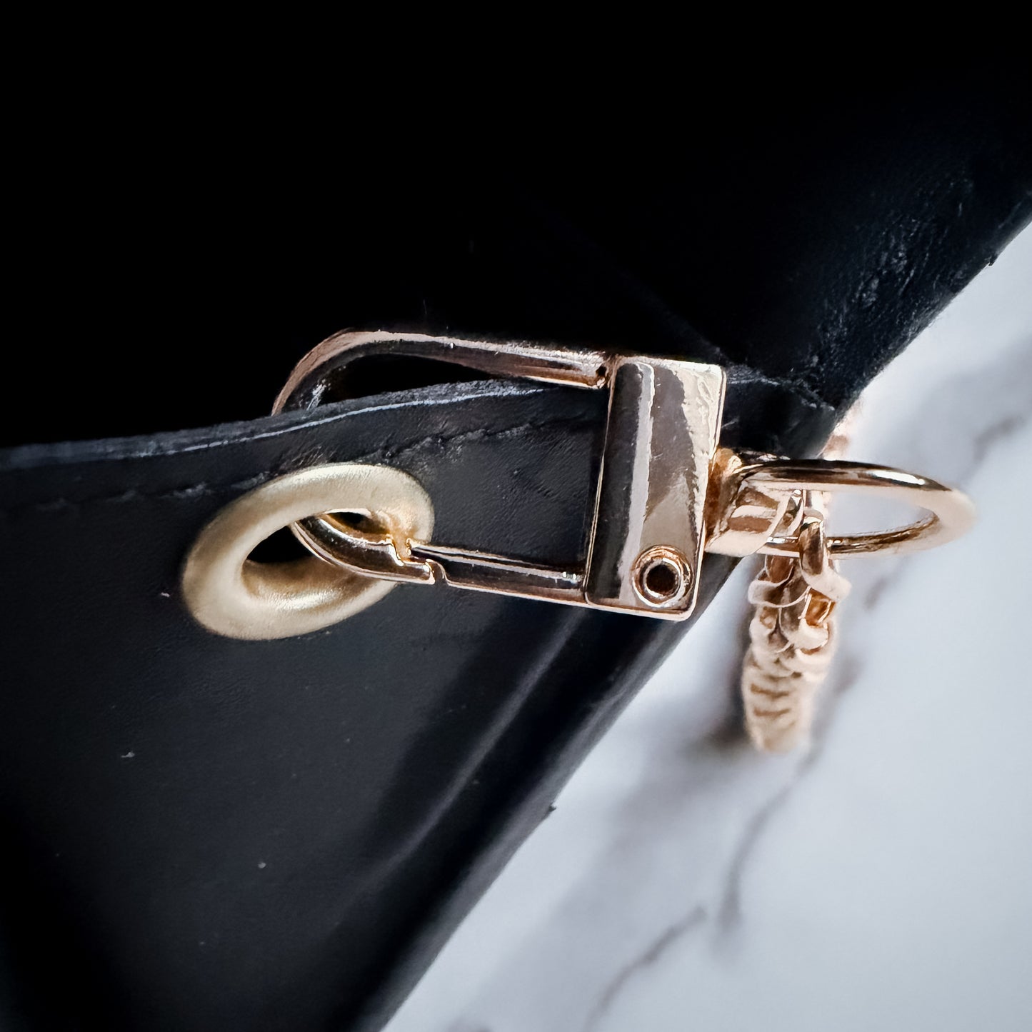 Authentic YSL Ligne Leather wallet on chain