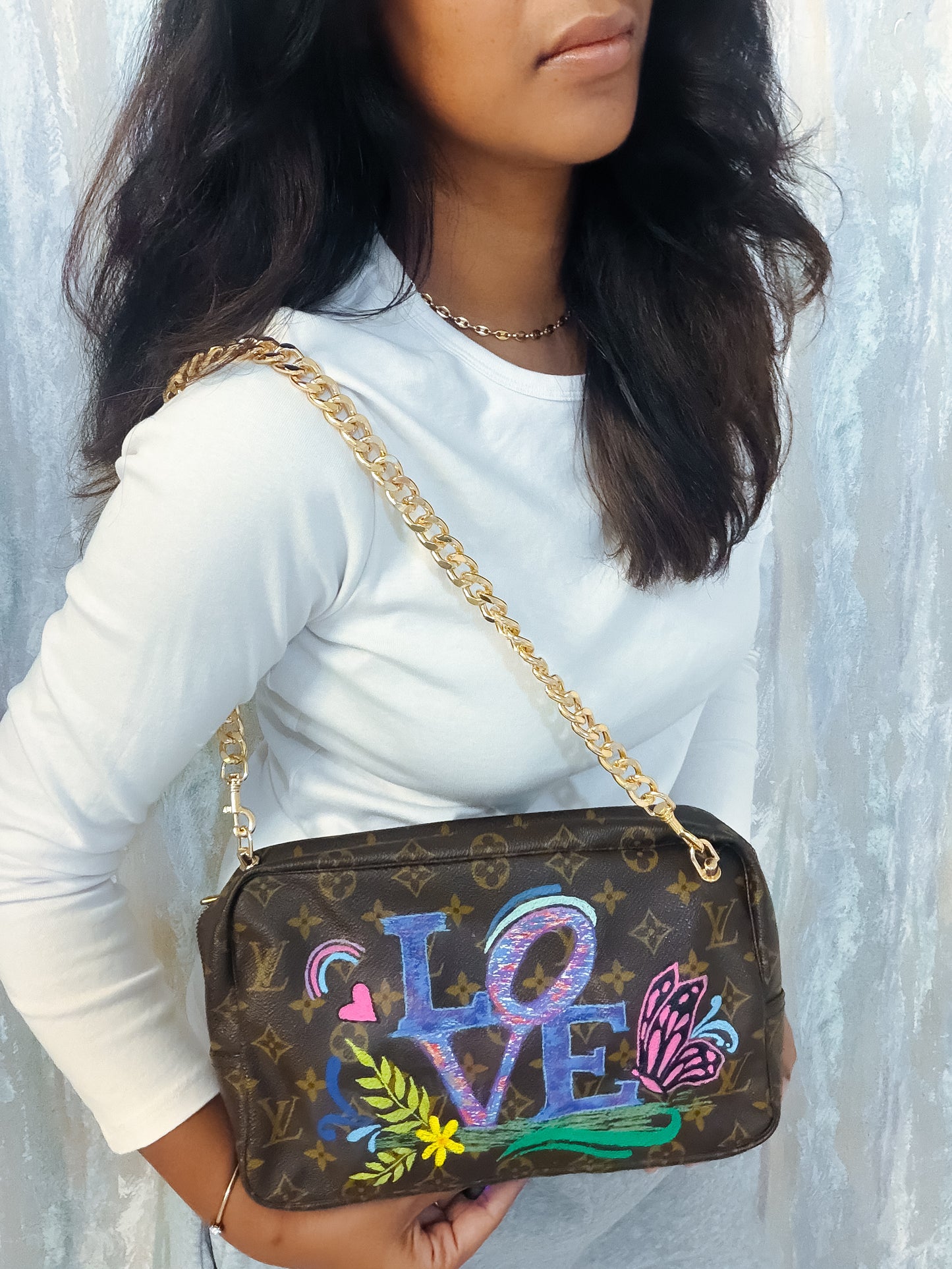 Authentic Louis Vuitton Monogram handpainted crossbody