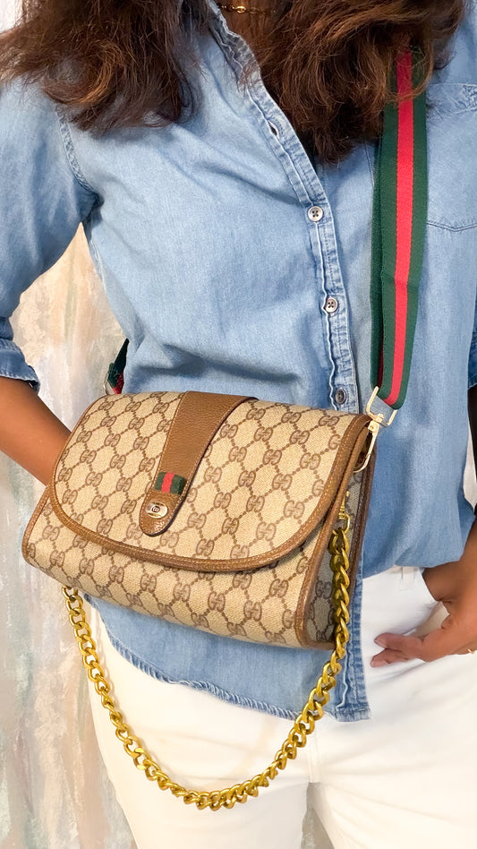Authentic Gucci Sherry Line vintage Clutch as Crossbody