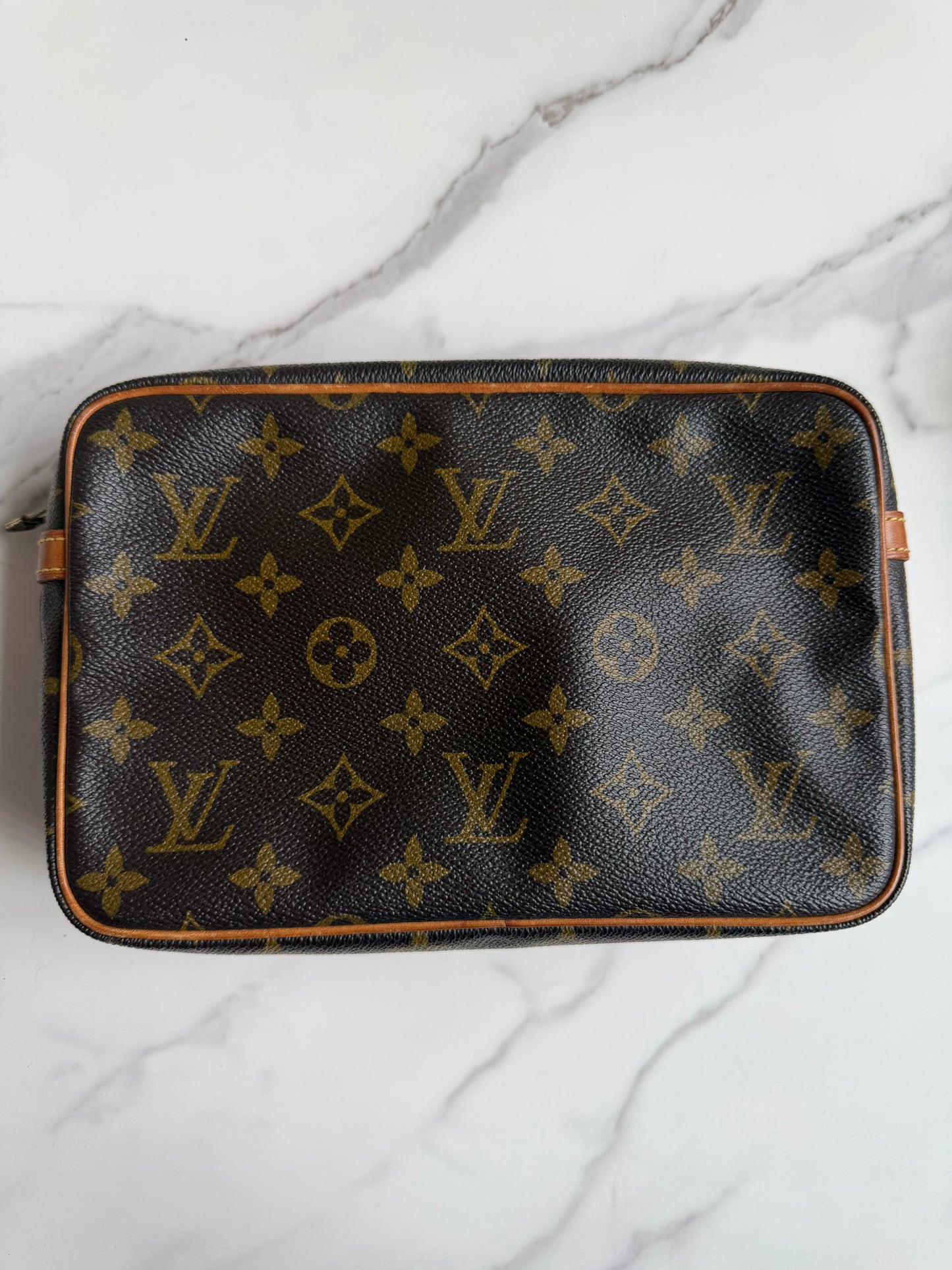 Louis Vuitton Brown Monogram Crossbody with Tan Strap