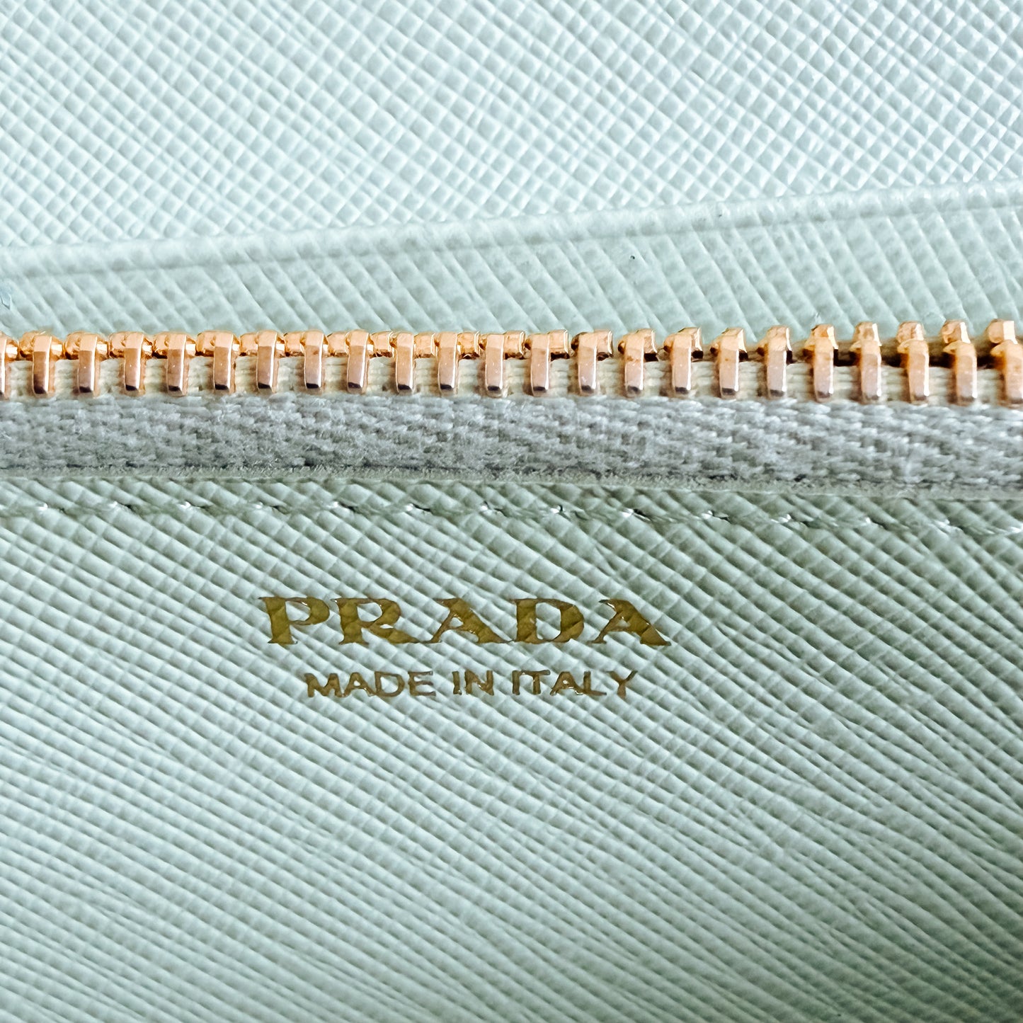 Authentic Prada Saffiano Mint wallet on chain