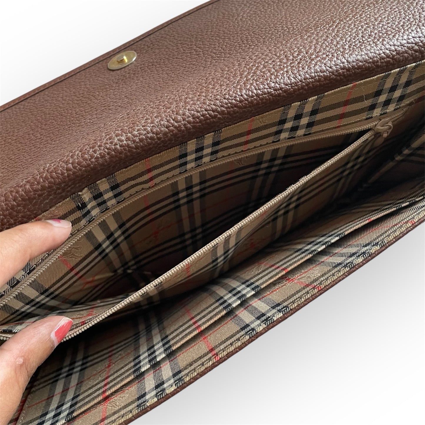 Burberry large Leather Clutch Crossbody