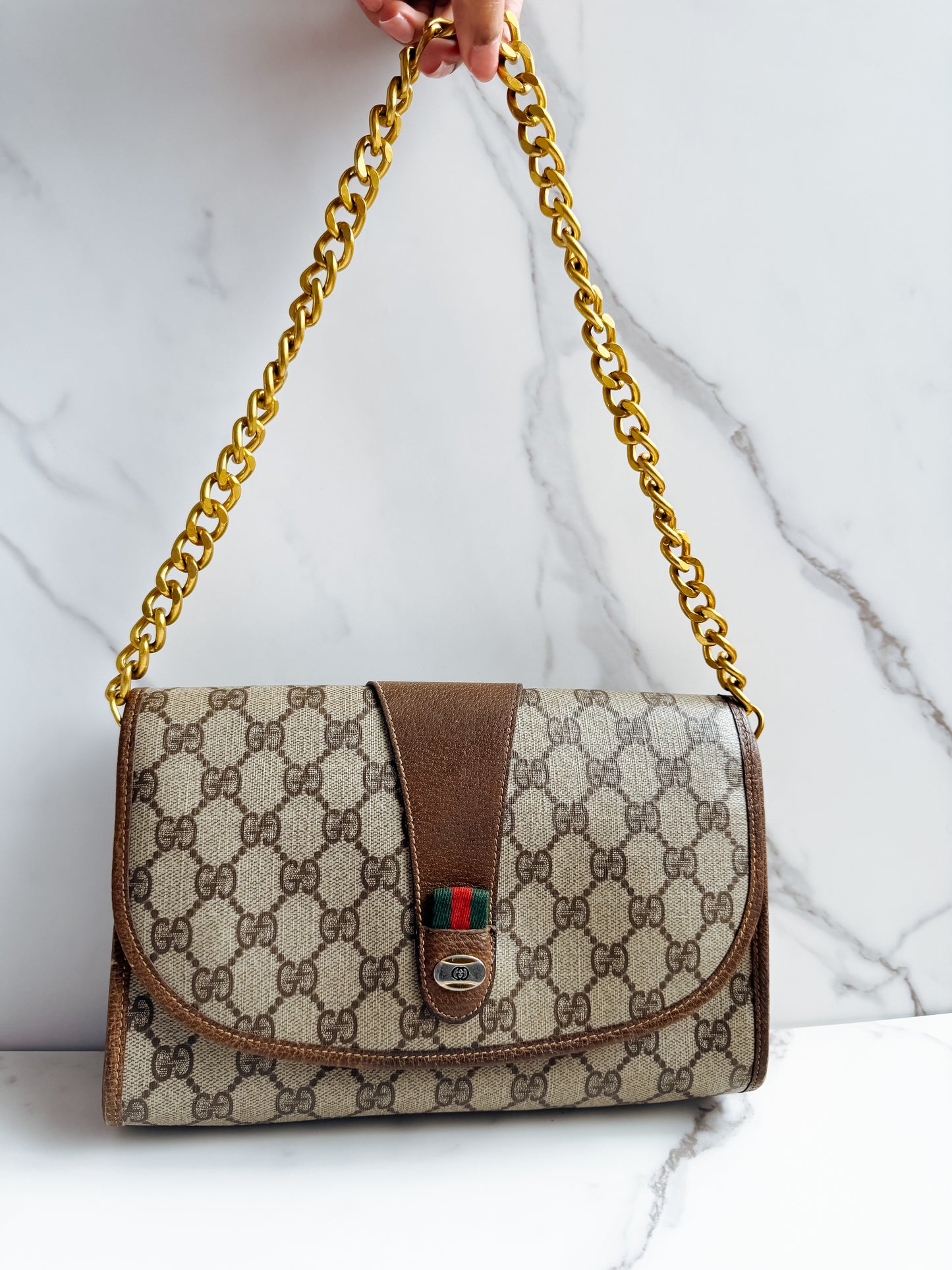 Authentic Gucci Sherry Line vintage Clutch as Crossbody
