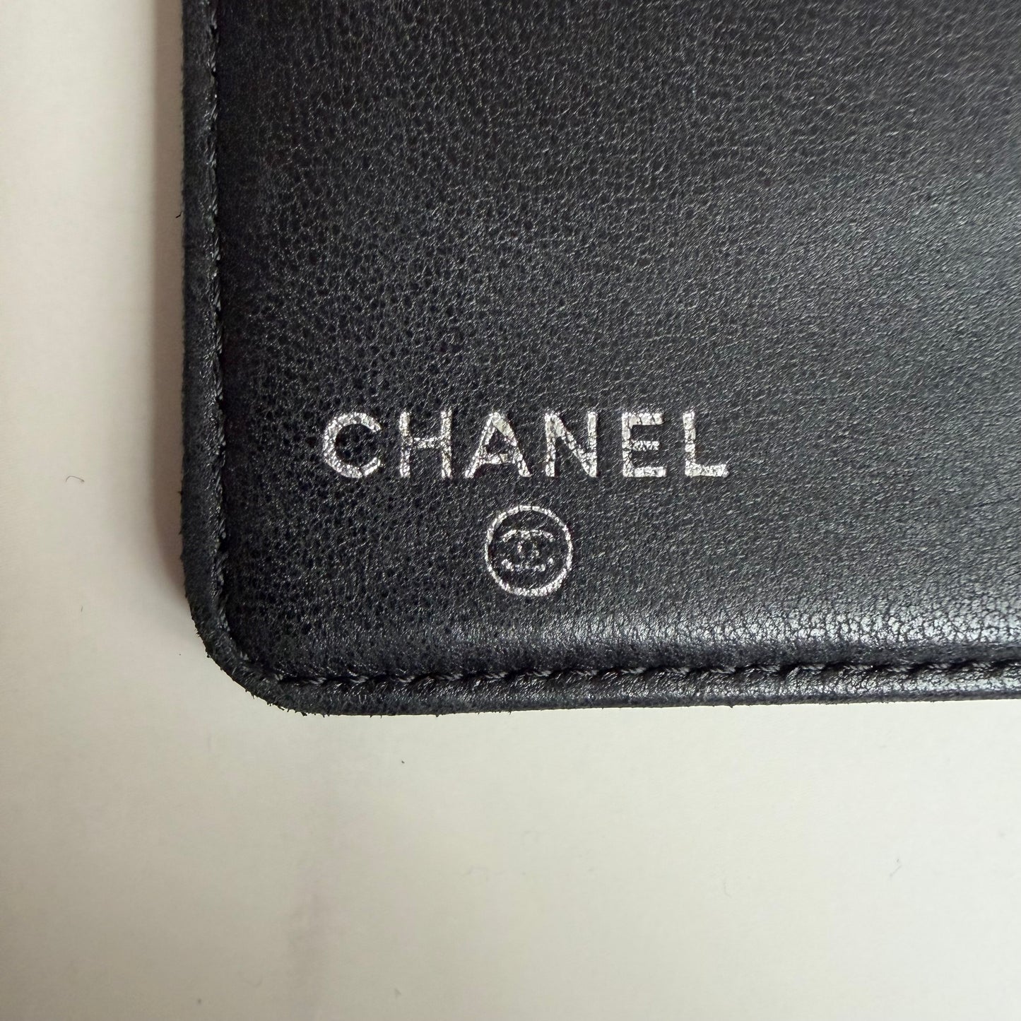 Authentic vintage Chanel Black Leather CC Button Continental Wallet