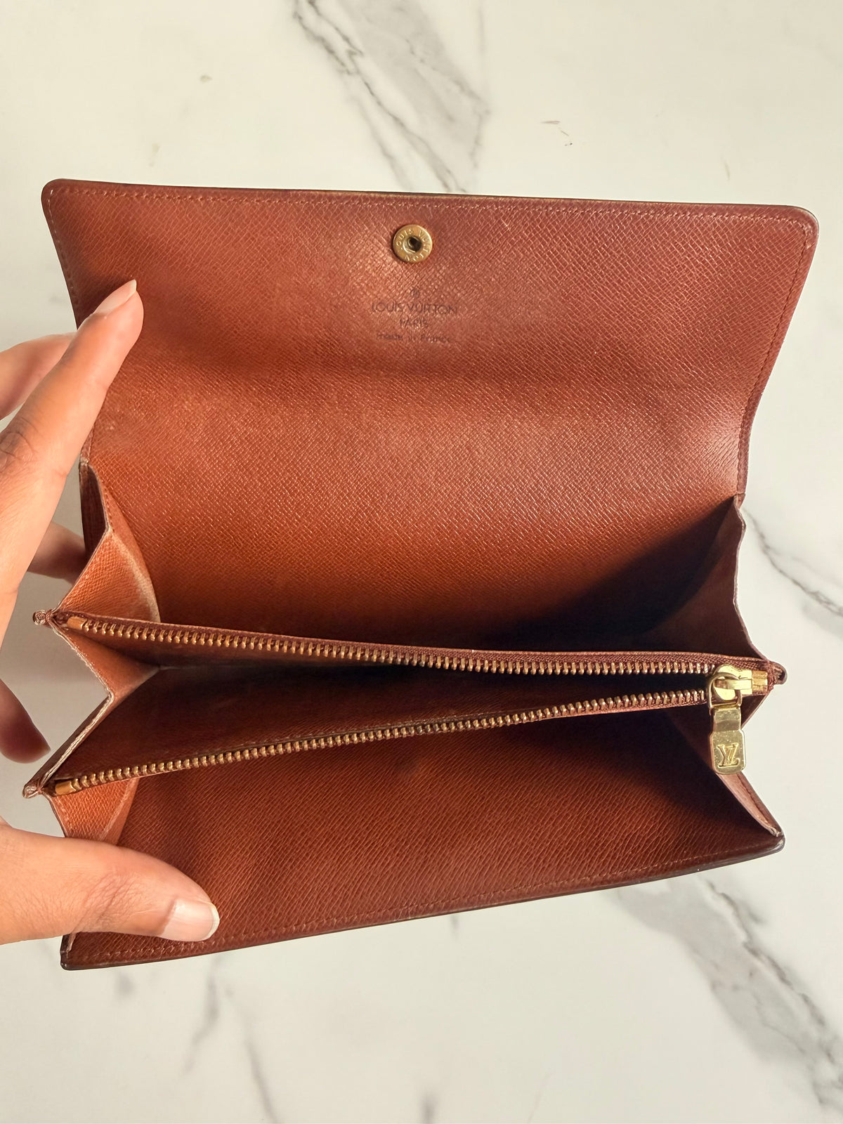 Louis Vuitton custom-painted wallet on chain
