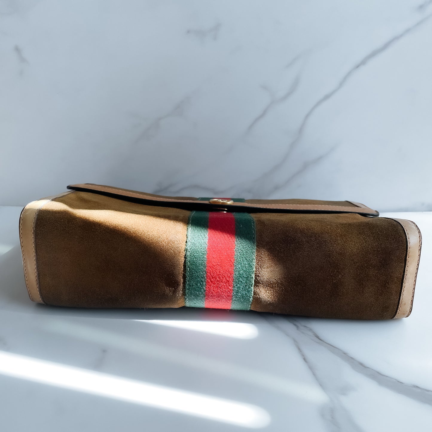 Authentic vintage Gucci suede handbag