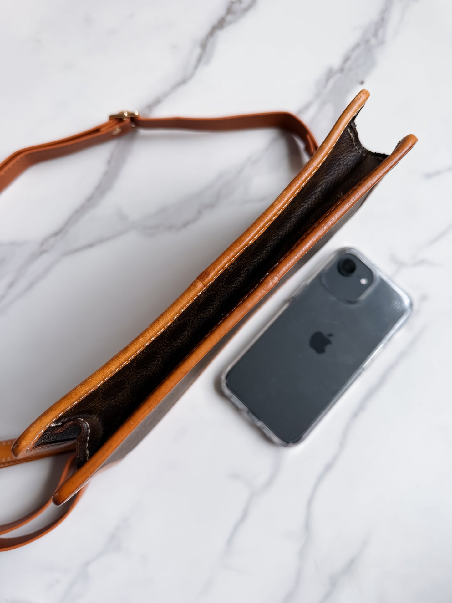 Celine Macadam clutch as crossbody