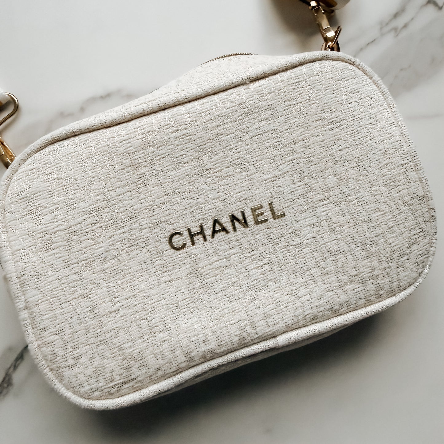 Chanel Beaute Reworked Cosmetic Pouch with strap