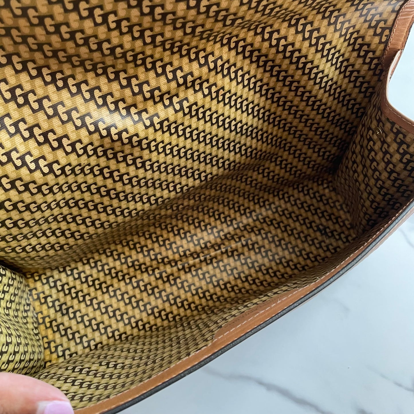 Authentic vintage Gucci suede handbag