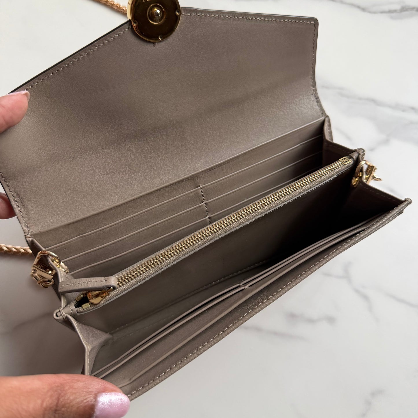 Authentic vintage Fendi leather Wallet on chain