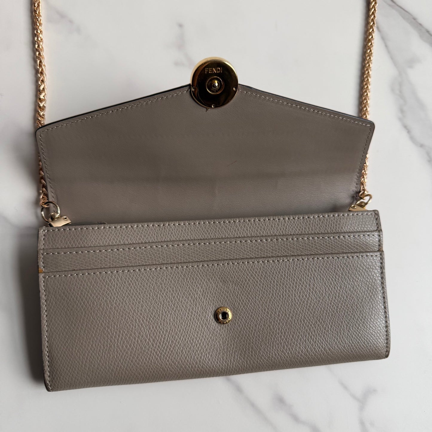 Authentic vintage Fendi leather Wallet on chain