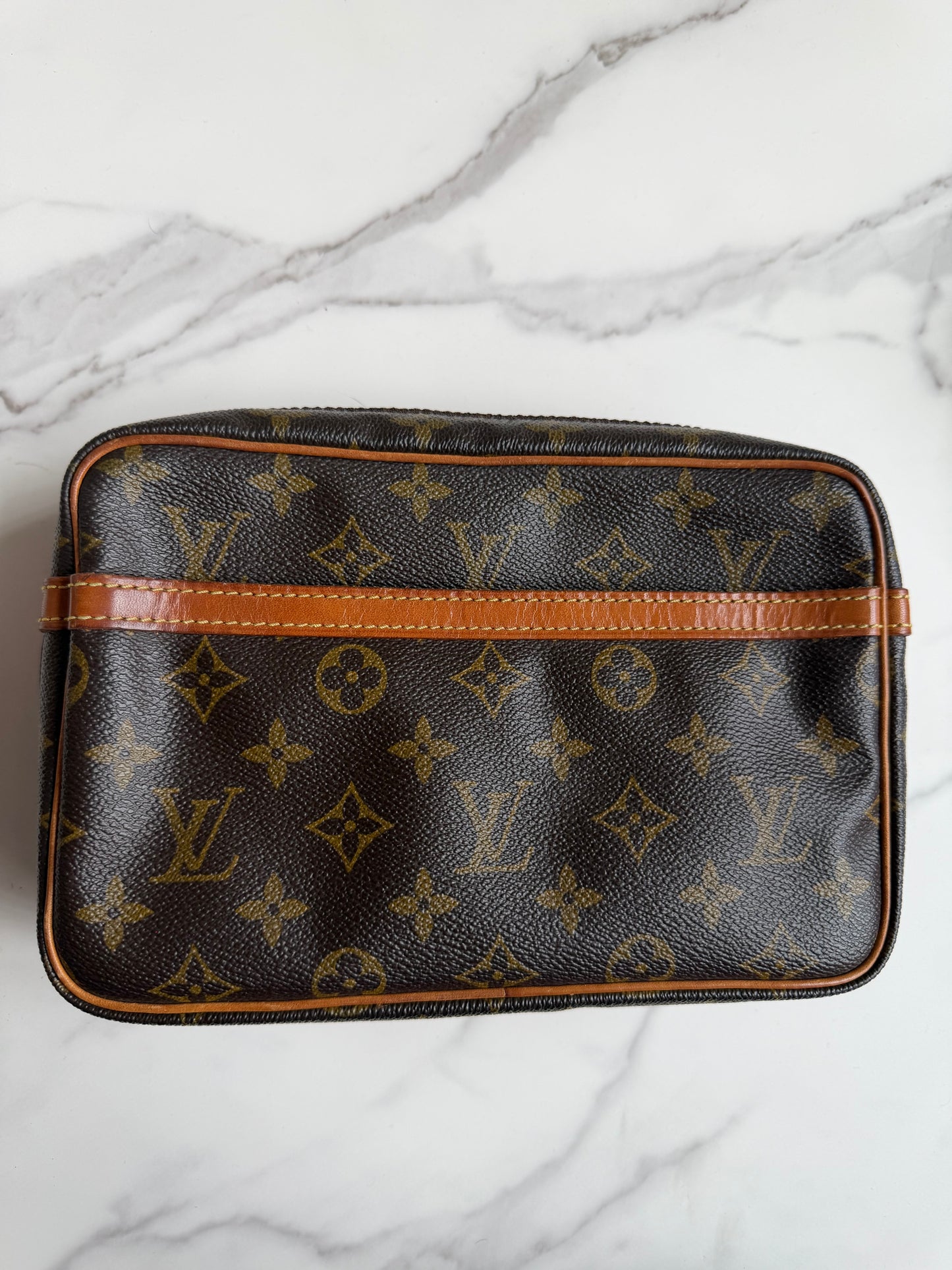 Louis Vuitton Brown Monogram Crossbody with Tan Strap