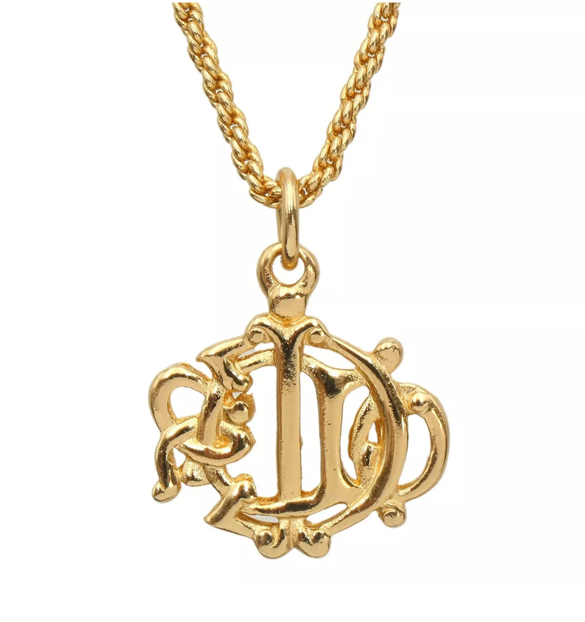 Dior Logo Pendant Necklace