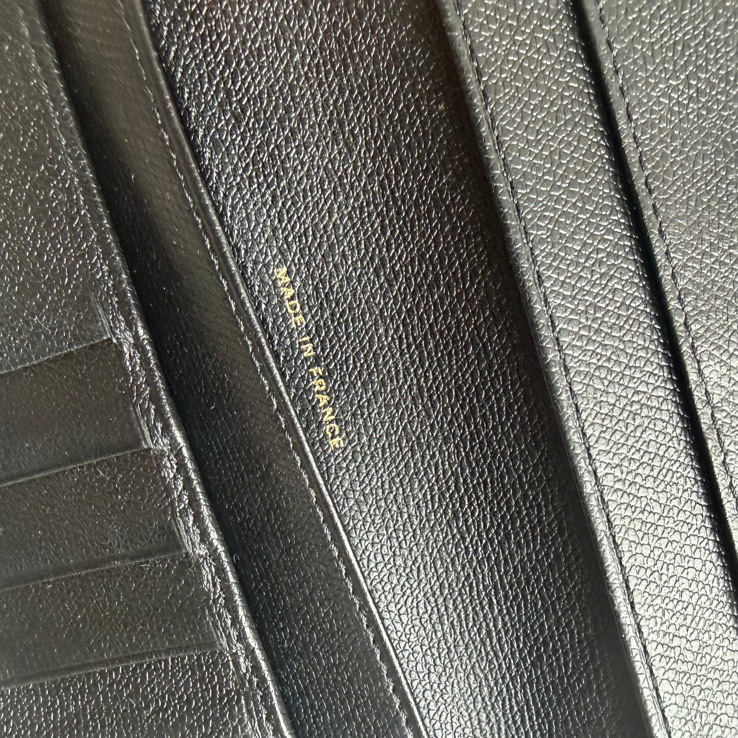 Authentic vintage Chanel Black Leather CC Button Continental Wallet