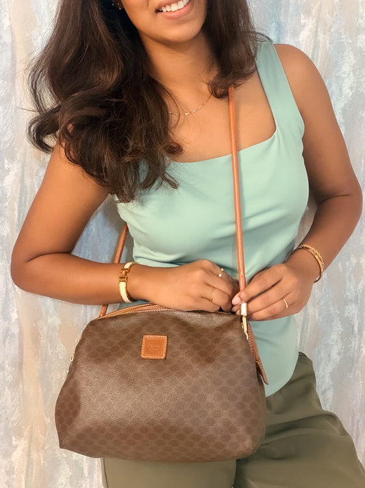 Authentic Celine Macadam clutch as crossbody
