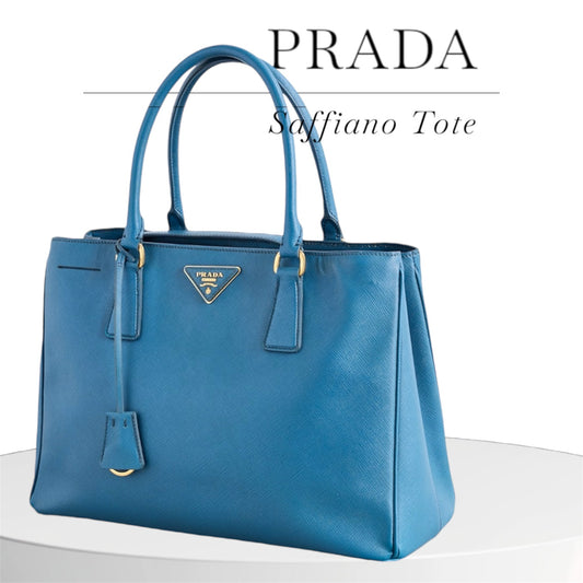 PRADA Saffiano Cobalto Blue large Tote with dustbag