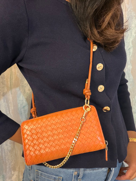 Authentic Bottega Venata Zipper wallet on chain