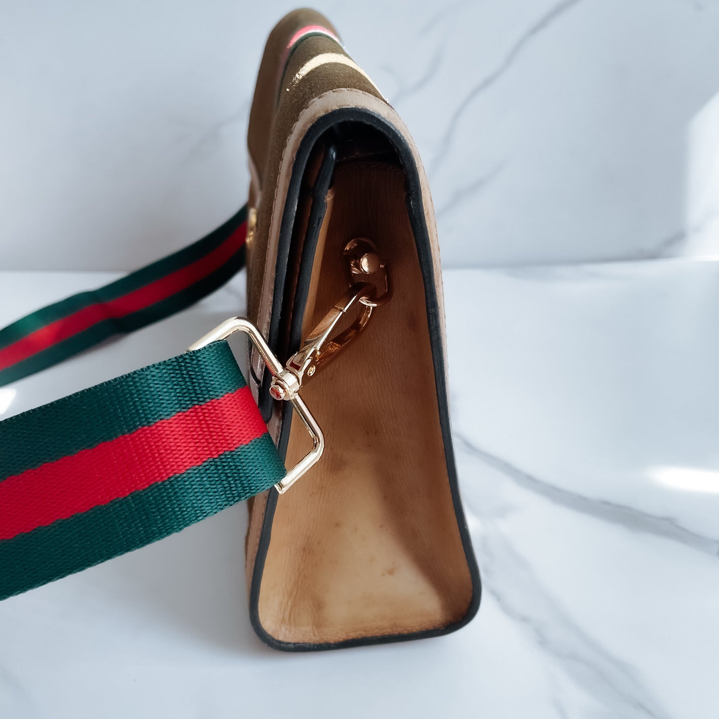 Authentic vintage Gucci suede handbag