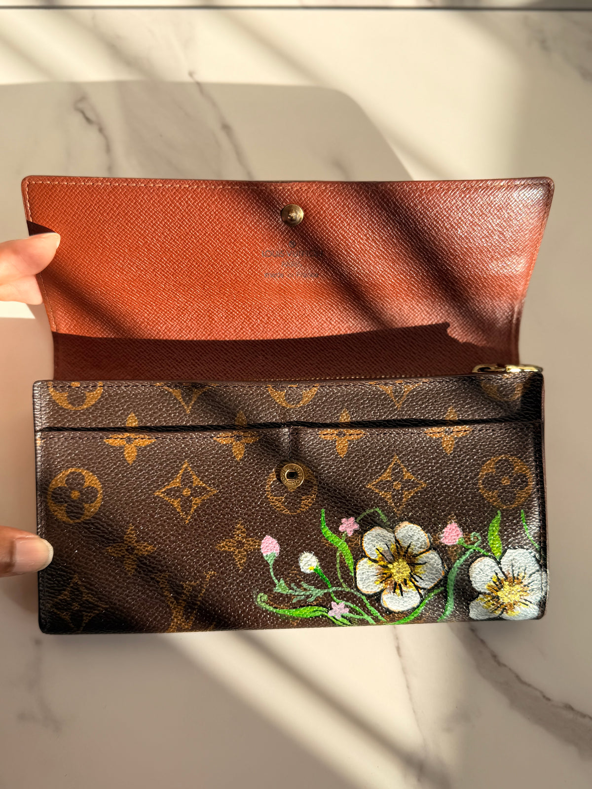 Authentic Louis Vuitton handpainted wallet on strap