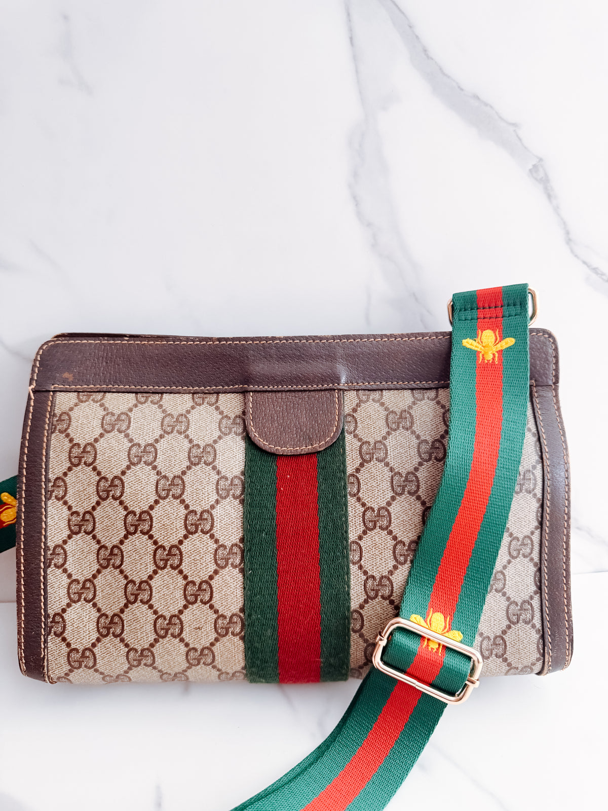 Gucci GG Sherry Line clutch on strap
