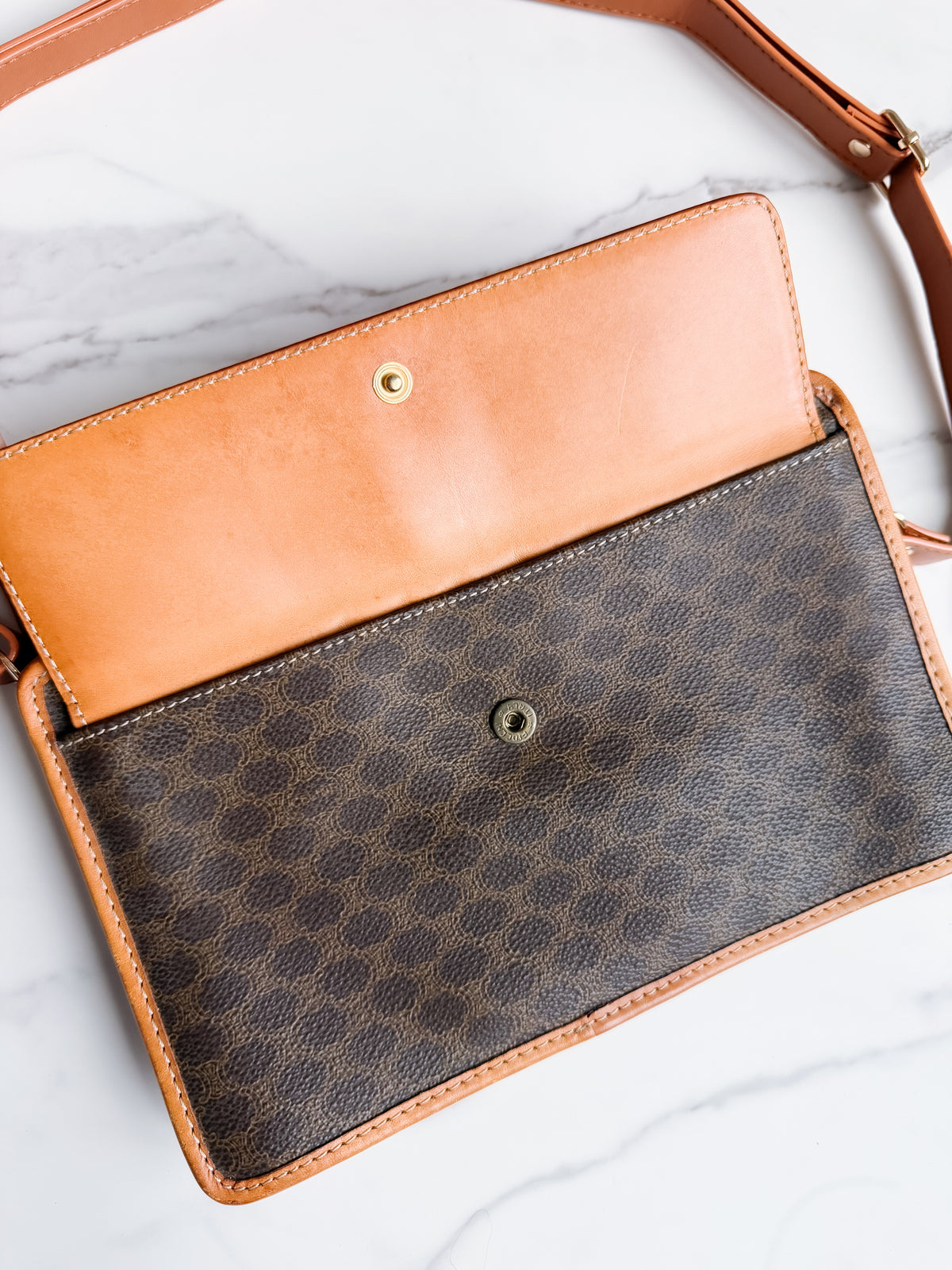 Celine Macadam clutch as crossbody