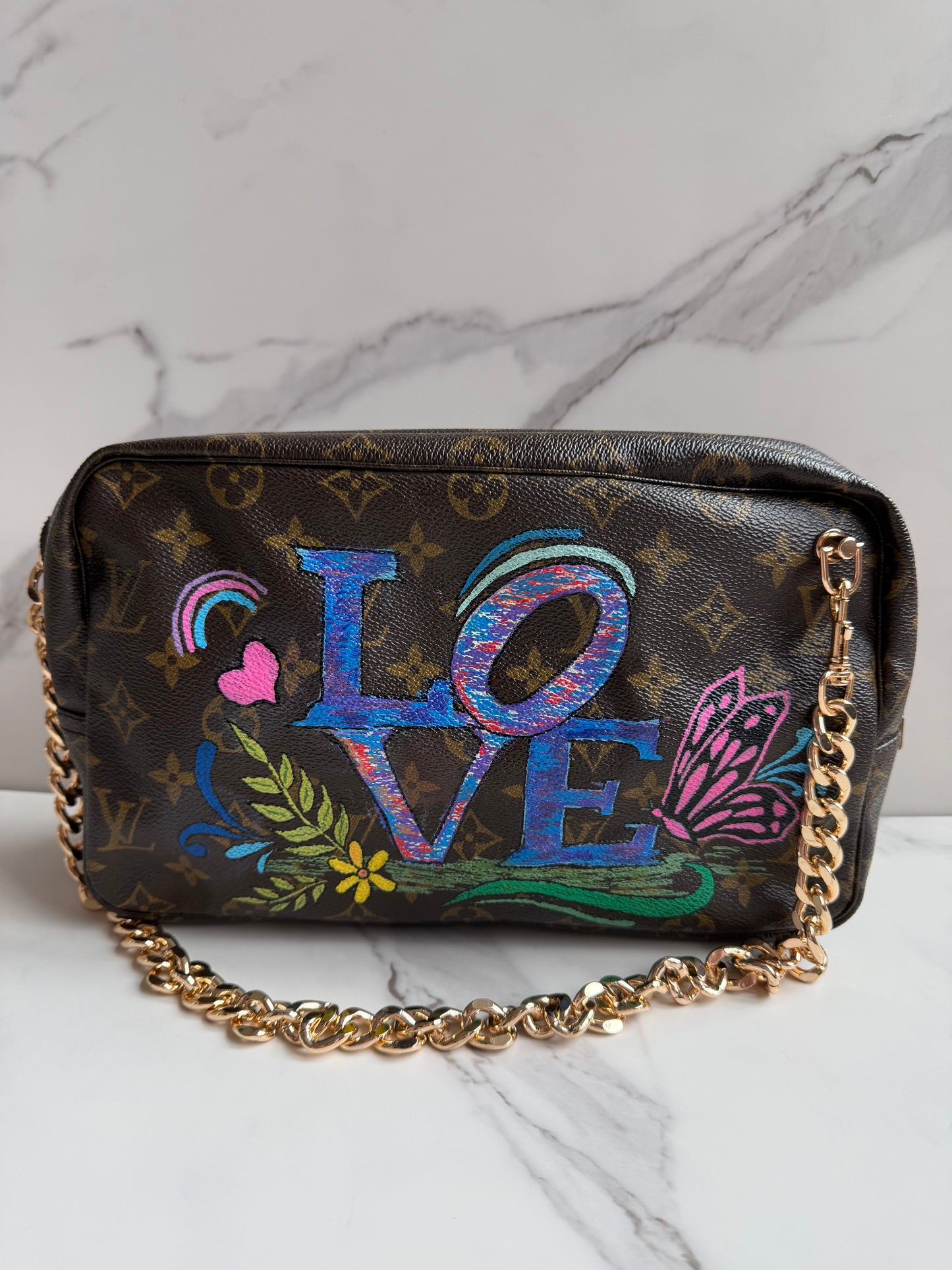 Authentic Louis Vuitton Monogram handpainted crossbody