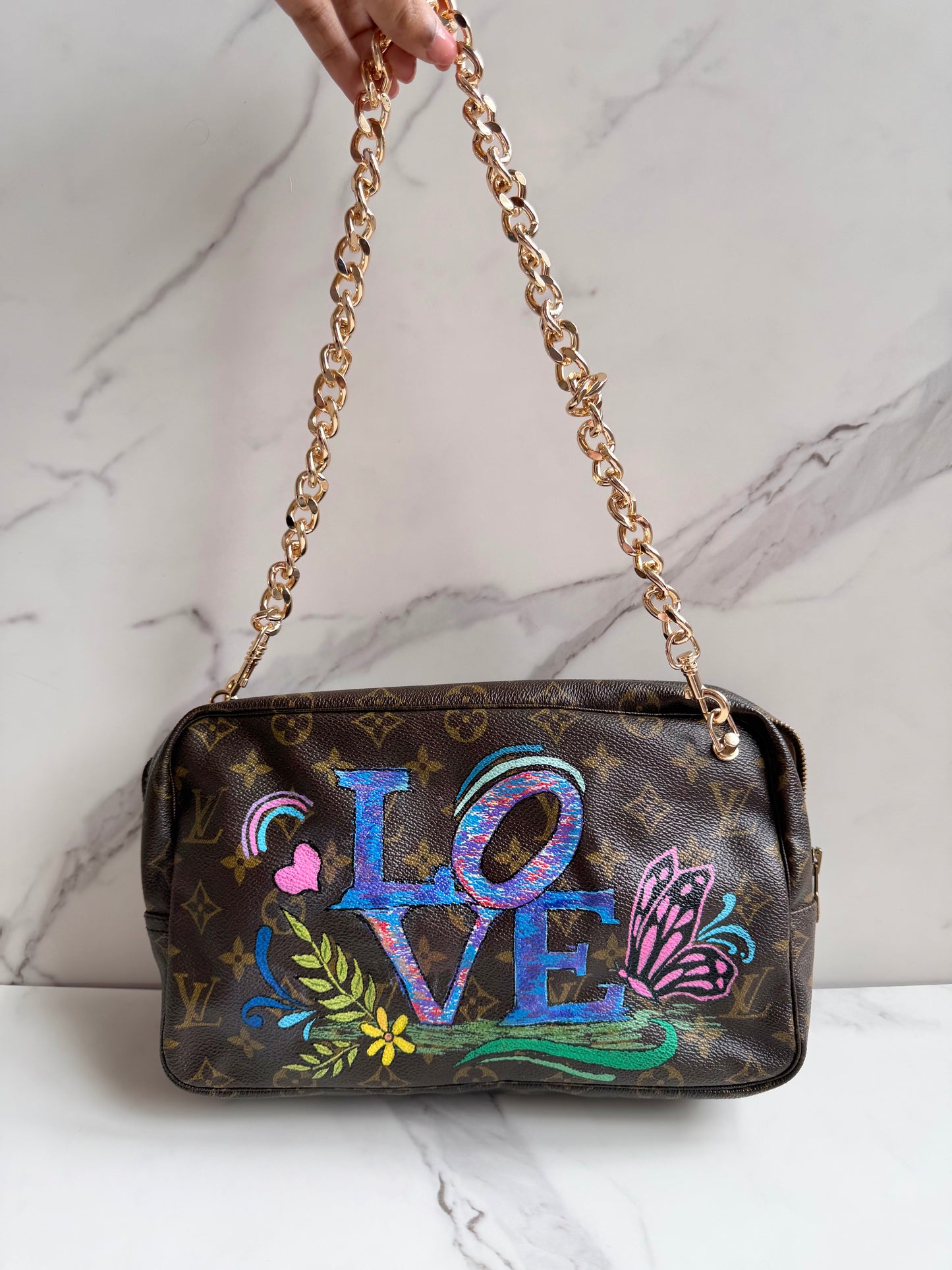 Authentic Louis Vuitton Monogram handpainted crossbody