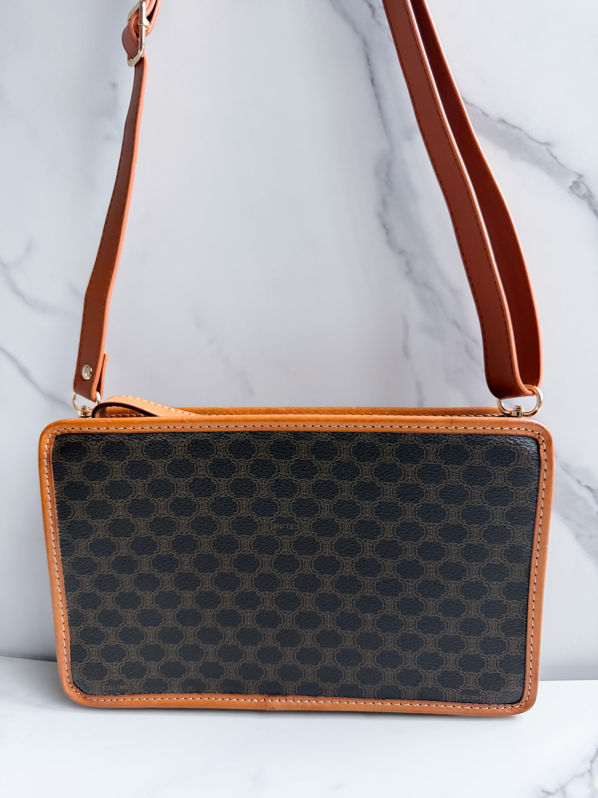 Celine Macadam clutch as crossbody