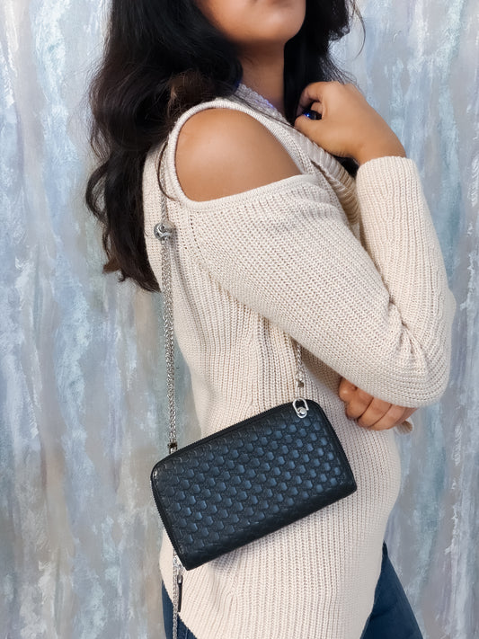 Gucci Guccissima Leather wallet on chain