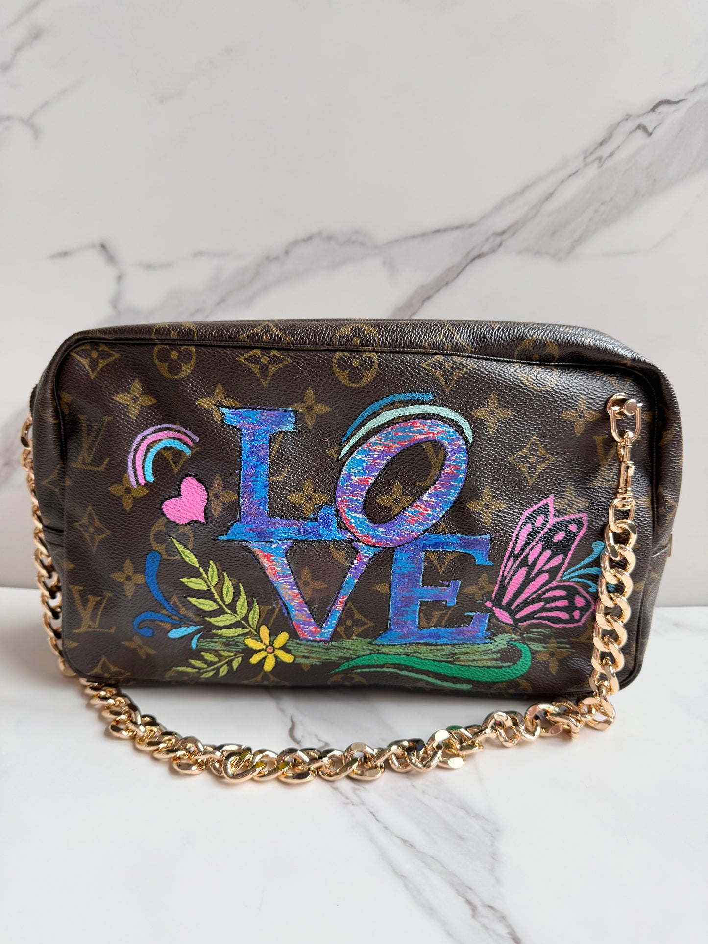 Authentic Louis Vuitton Monogram handpainted crossbody