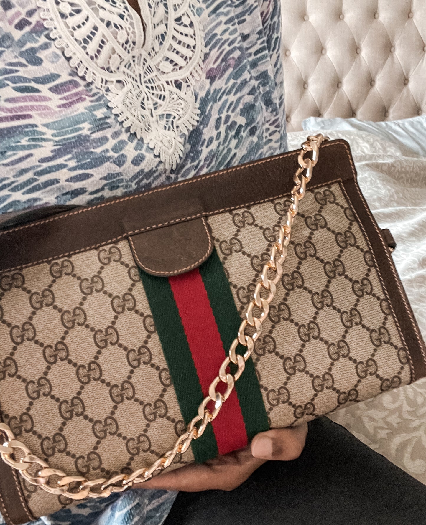 GUCCI Guccissima Ophidia Clutch Bag