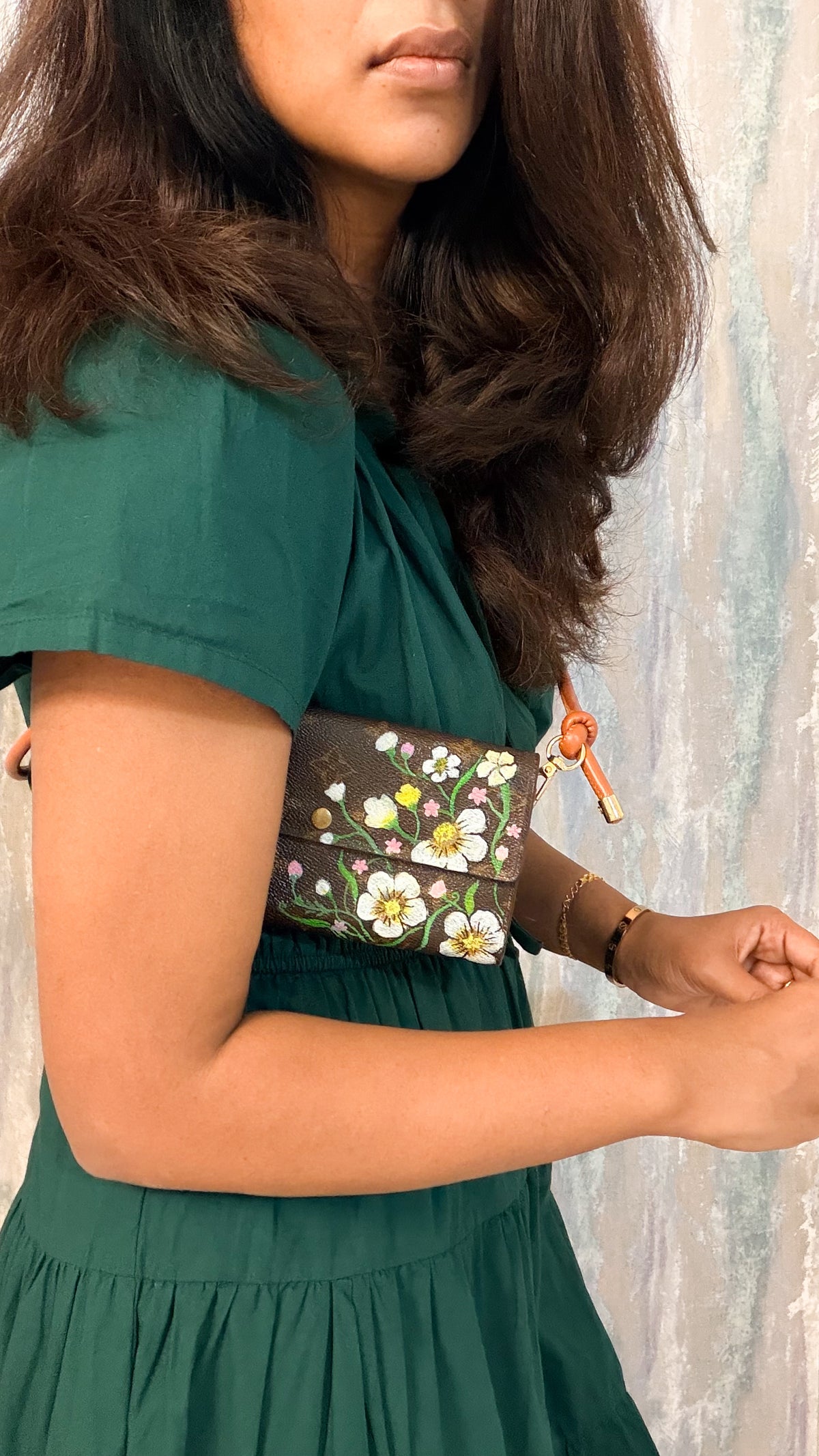 Authentic Louis Vuitton handpainted wallet on strap