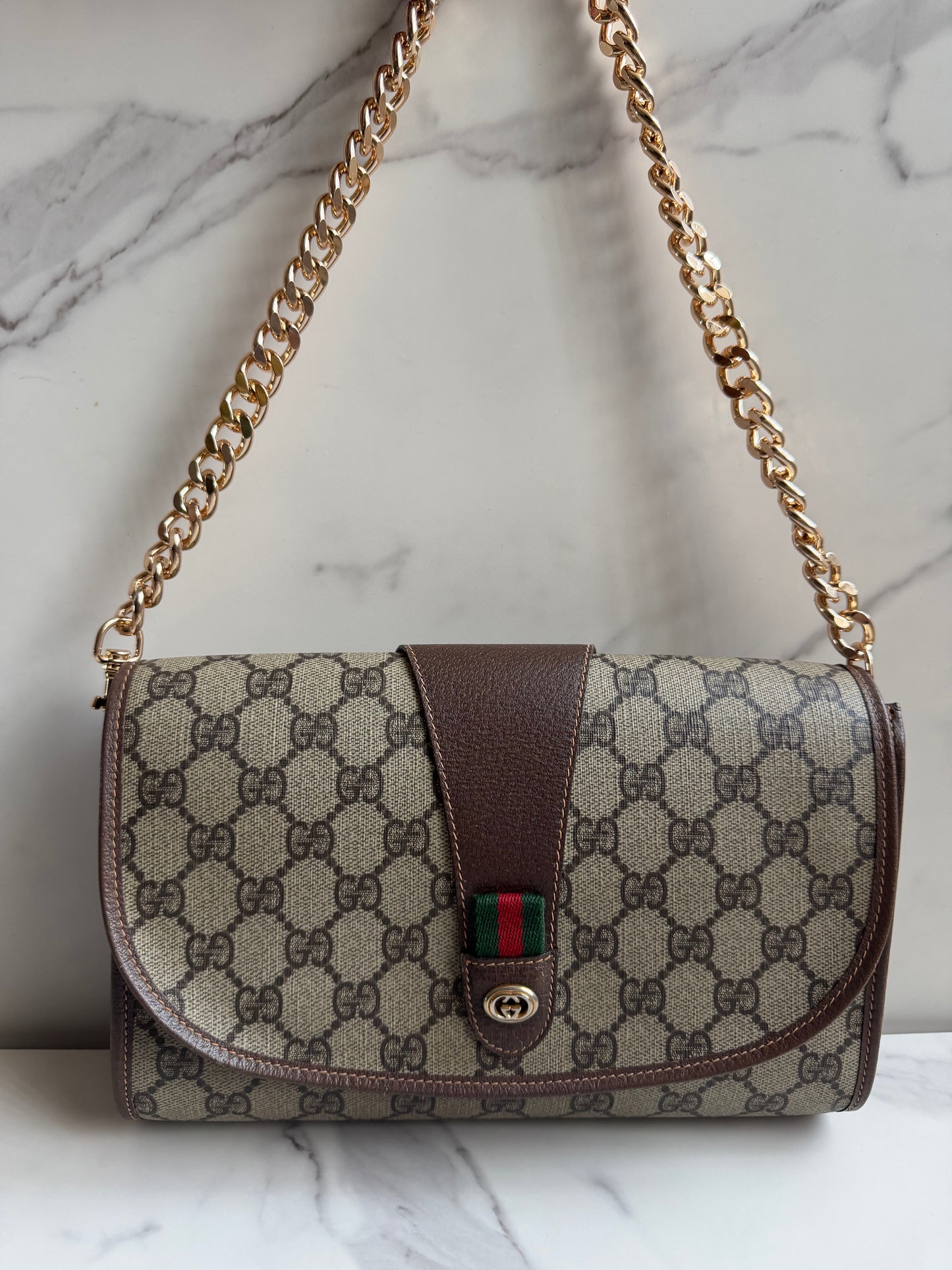 Authentic Gucci Sherry Line vintage Clutch as Crossbody